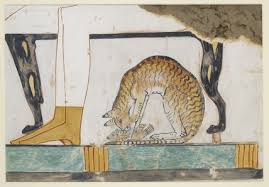 Childrens drawing with fish, notes and player for the design of print, background, cover, wallpaper, packaging, bedding, scrapbooking. Copy Of Wall Painting From Private Tomb 52 Of Nakht Thebes I 1 99 102 Cat Eating Fish By Davies Nina At Ashmolean Museum