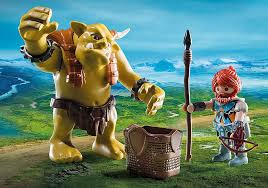 Troll Geant Et Soldat Nain 9343 Playmobil s13 chevalier heaume vert. troll geant et soldat nain 9343