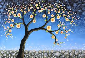 Große auswahl an contemporary collection. Original Abstract Modern Tree Landscape Kissing Tree Painting By Amy Giacomelli