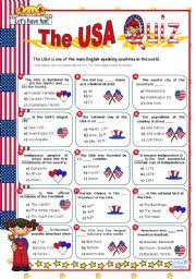This is a standard states and capitals quiz. The Usa Quiz Esl Worksheet By Mena22