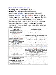 Terdapat juga adat dan budaya yang bertentangan dengan ajaran agama islam dan normal masyarkat sekarang. Note Pantang Larang Orang Melayu Tradisional