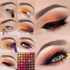 Eyeshadow palette gold yellow orange shade, afflano high pigment and blending matte shimmer warm makeup eye shadow pallet, long lasting sunset fall small eyeshadow for brown eye, women/men/black skin. 40 Orange Eye Makeup Ideas Eye Makeup Makeup Eye Make Up