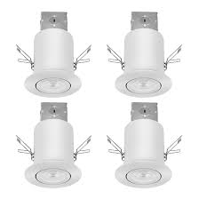 Последние твиты от utiltech lighting (@utilitechlight). Utilitech Gimbal Trim Recessed Lights Remodel Integrated Led Fits Opening 3 In White 4 Pack 19308 002 Rona