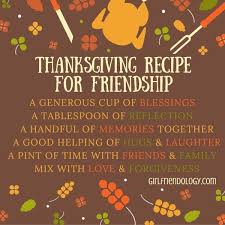 Thanksgiving Recipe For Friendship Friendship Recipe Happy Thanksgiving Quotes Friendsgiving Quotes
