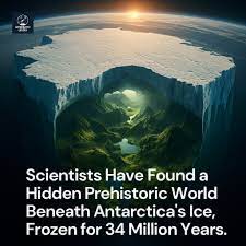 Hidden beneath nearly two kilometers of Antarctic ice, scientists have discovered a pristine world sealed off for more than 34 million years. Through satellite radar and radio-echo imaging, they mapped an ancient