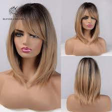 This is looks really trending and totally popular by girls. Long Straight Hair Wigs With Bangs Ombre Dark Brown Blonde Daily Bob Women Wig Ebay