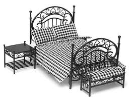 Target haba usa hearthsong kaplan early learning company school. Dollhouse Bedroom Set 3 Pc Black Azeiwf432 Just Miniature Scale