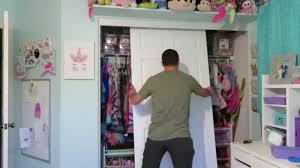 Most pull down down closet rods mount to the inner side walls of your closet cabinets. No More Falling Off Track Closet Doors Youtube