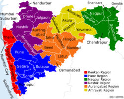 Map Of Maharashtra With Different Regions And Districts Puerto Rico Beaches South Africa Travel Uk Visa