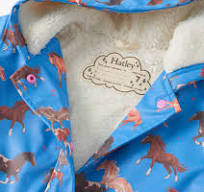 Girls Tinsel Horses Sherpa Lined Button-Up Rain Jacket