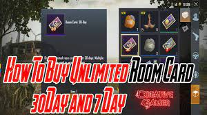 How To Buy Unlimited Custom Room Card 30 Day And 7 Day Mobile Pubg Youtube