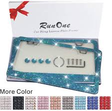 When it comes to metal plates frames, you will come across several different metals and combos. Exterior Accessories Ab Colorful Runone 2 Pack Bling License Plate Frames For Women Girl Sparkly Luxury Glitter Rhinestone License Plate Covers Set 2 Holes Shiny Iridescent Cute Crystal Diamond Car Stainless Steel Holder License