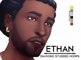 Onyx Sims: Ethan Diamond Studded Hoops