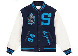 Supreme Team Varsity Jacket Navy Varsity Jacket Jackets Supreme Clothing