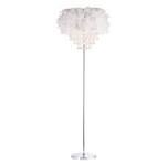 Modern Chandelier Style Grey Feather Floor Lamp with Waterfall Drops