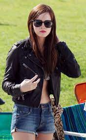 Emma Watson Black Leather Jacket Black Leather Biker Jacket Leather Jacket Black Leather Jacket