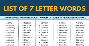 Sabaton 11 · sabayon 13 · sabbath 15 · sabbats 13 · sabbing 16 · sabeing 13 · sabered 11 · sabines 11 · sabring 13 . 7 Letter Words List Of 500 Common Seven Letter Words In English 7esl