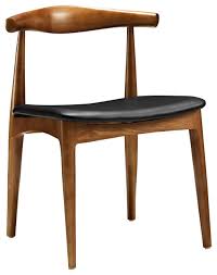 Wood And Faux Leather Upholstered Dining Side Chair Black Midcentury Dining Chairs By Simple Relax Inc