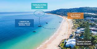 Aerial View Of The Tangalooma Wrecks In Moreton Bay, Queensland, Australia  Stock Photo | Adobe Stock