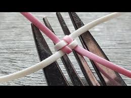 Lay the two pieces of lanyard material perpendicular to each other, forming a cross. How To Start A Lanyard Box Stitch Using A Fork Youtube