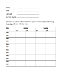 76 logical blank blood pressure tracking chart