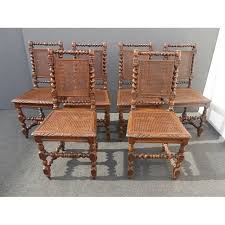 Spanish Style Barley Twist Chairs Set Of 6 Vintage Dining Chairs Antique Chairs For Sale Antique Chairs