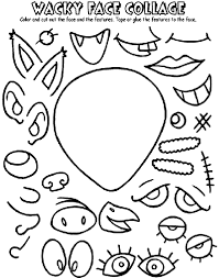 Wacky Face Collage Coloring Page With Images Face Collage Art Sub Plans Spirit Week Themes