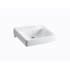 Kohler Soho Wall Mount Vitreous China Bathroom Sink In White With Overflow Drain K 2054 0 The Home Depot Wall Mounted Bathroom Sinks Sink Tub And Shower Faucets