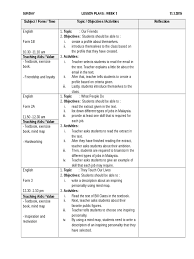 4.8 give accurate information when writing messages, instructions, simple reports and when filling out forms. Contoh Complete Lesson Plan Rph Bahasa Inggeris Form 1 2 3 Lesson Plan Friendship