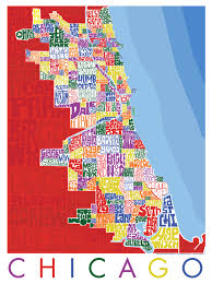 Chicago Neighborhood Type Map â€“ LOST DOG Art & Frame
