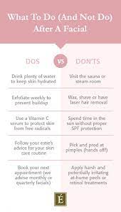 The Dos And Don Ts After A Facial Skin Care Advices Facial Spa Natural Skin Care