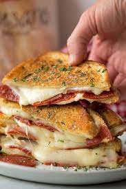 Pepperoni Pizza Grilled Cheese Sandwich Lil Luna Recipe Recipes Pizza Grilled Cheese Food Recipies