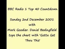 bbc radio 1 top 40 countdown sunday 2nd december 2001 daniel bedingfield