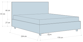 172x200 o 210 x 96 altezza testata. Ingombro Letto Matrimoniale