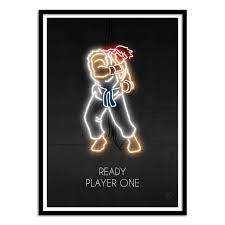 The poster designs are done in the same style as the posters that were created. Art Poster Ryu Street Fighter Fan Art Ready Player One Rubiant