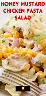 One pan, simple ingredients and ready in 30 min. Honey Mustard Chicken Pasta Salad Lovefoodies