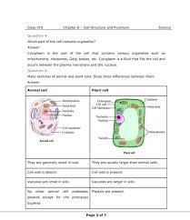 In the second section, various concepts of the cell are explained in detail. Ncert Solution For Class 8 Science Chapter 8 Cell Structure And Functions
