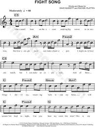 Rachel Platten Fight Song Sheet Music For Beginners In C Major Download Print Piano Sheet Music Free Saxophone Sheet Music Clarinet Sheet Music