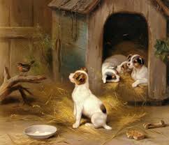 The Puppies Cross Stitch Pattern Pdf Format Etsy In 2020 Hunting Art Painting Animal Paintings