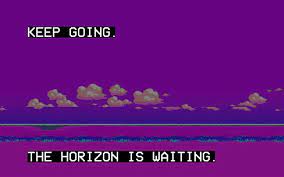 Purple And Pink Background With Keep Going Text Overlay Retro Style Clouds Vaporwav Vaporwave Wallpaper Aesthetic Desktop Wallpaper Desktop Wallpaper Macbook
