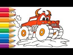 Blaze monster truck for kids. Video Super Monster Truckc Coloring Pages