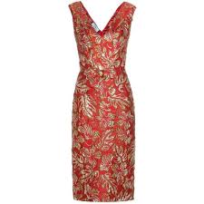 Prada Metallic Cloque Jacquard Dress 2 325 Liked On Polyvore Featuring Dresses Prada Red Metallic Jacquard Dress Red Dres Metallic Cocktail Dresses Red Cocktail Dress Designer Evening Gowns