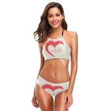 Amazon Com Deyya Bikini Swimsuit Happy Valentines Day