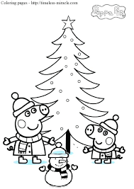 Time to make a snowman and decorate it. Peppa Pig Coloring Pages Christmas Novocom Top