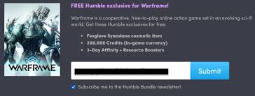 Where on my humble bundle account do i go to enter this key and redeem the game? Warframe Free Promo Redemption Instructions Humble Bundle