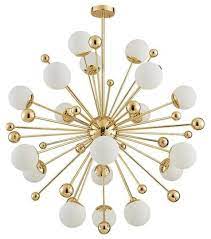 Linkable design for connecting multiple fixtures. In Stock 18 Light Gold Plated Led Sputnik Chandelier By Morsale Midcentury Chandeliers By Luxhomedecor Houzz