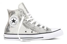 Black And Silver High Top Sneakers Converse Women S Chuck Taylor All Star Metallic Snake Leather Hi Top Silver Black White Womens High Top Sneakers Silver Converse Workout Shoes Outfit