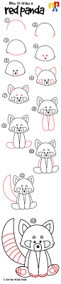 How To Draw A Red Panda Art For Kids Hub Desenho Passo A Passo Como Desenhar Maos Tutoriais De Desenho