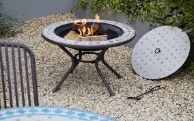 B Q Ireland Fire Pit Silene Mosaic Metal Fire Pit Table Contemporary Exterior