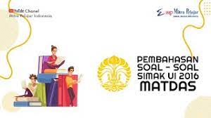 Ujian berlangsung pada tanggal 21 juli 2019. Pembahasan Simak Ui 2016 Matematika Dasar Youtube